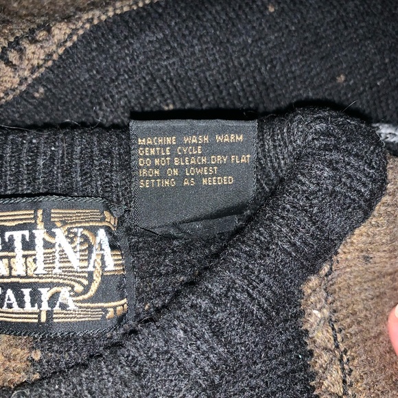 90s Vintage COOGI-STYLE Sweater Vertical Knit Design Made in Italy Sz XL Unisex - Picture 4 of 5